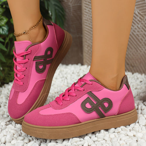 Damen Sportliche Sneakers mit rutschfester Gummisohle und modischem Design EB
