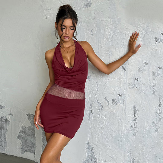 Damen elegantes Körper-hugging Kleid mit tiefem Ausschnitt EB
