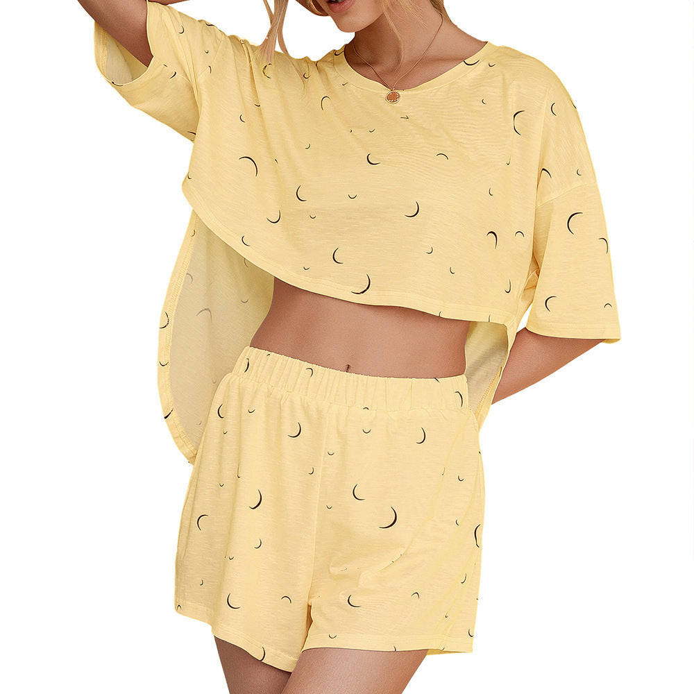 Damen Pyjama Set mit luftigem T-Shirt und Shorts EB