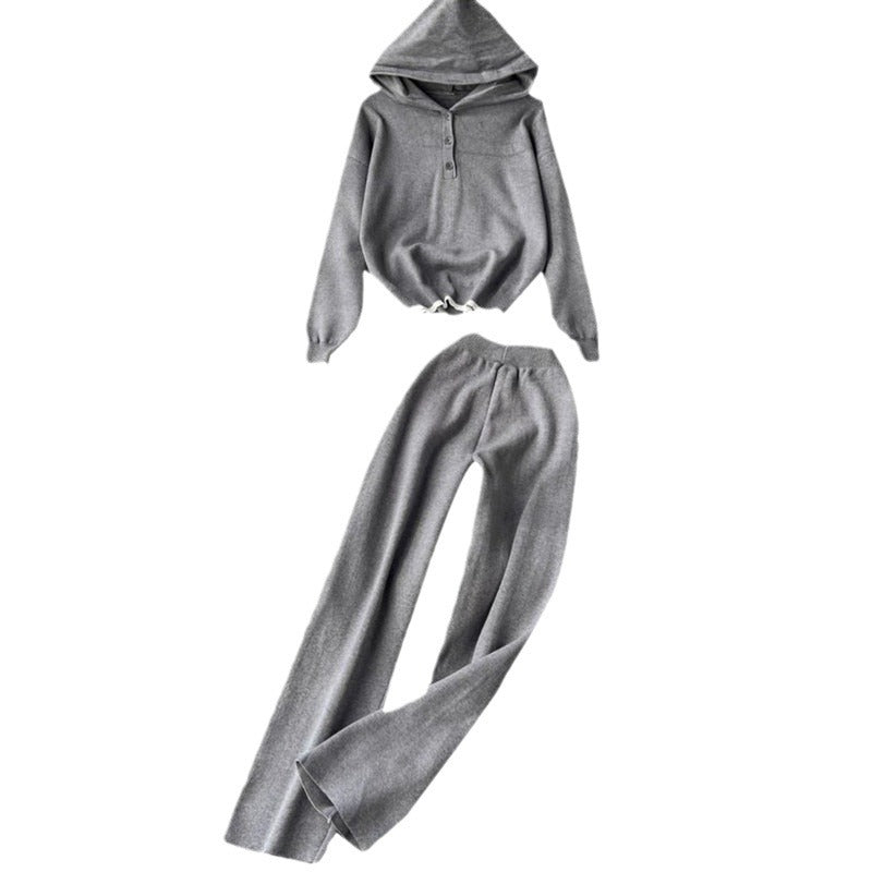 Damen komfortables Lounge-Set mit Kapuze und lässigem Schnitt EB