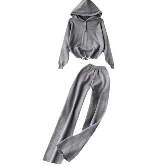 Damen komfortables Lounge-Set mit Kapuze und lässigem Schnitt EB