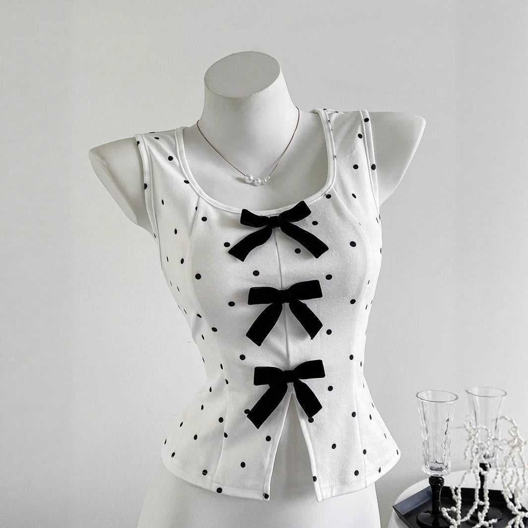 Damen Top mit Rüschendetails und Schleifen EB
