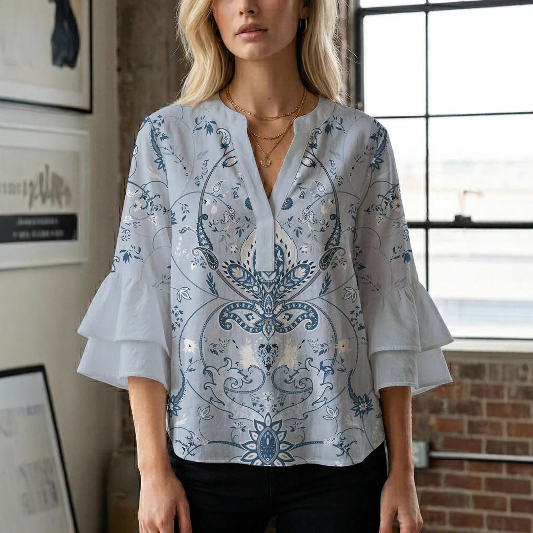 Damen Bluse mit wunderschönen floralem Design EB