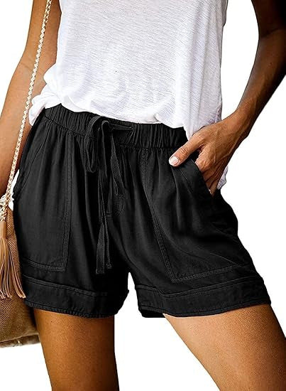 Damen Freizeithosen mit elastischem Bund und praktischen Taschen EB