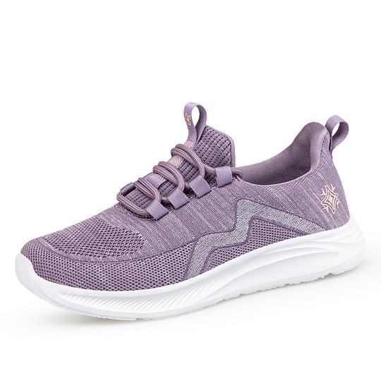 Damen Sportliche Lauf- und Freizeitschuhe mit atmungsaktivem Obermaterial und elastischem Einstiegsdesign EB