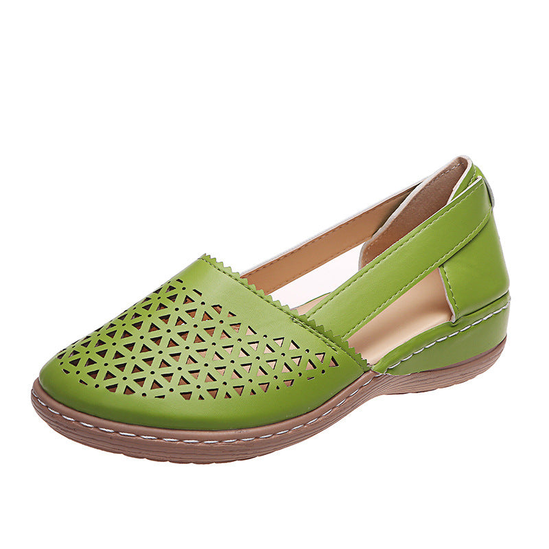 Damen  perforierte Slipper-Pumps mit seitlichen Cut-Outs elastischem Fersenband und dämpfender Komfortsohle EB