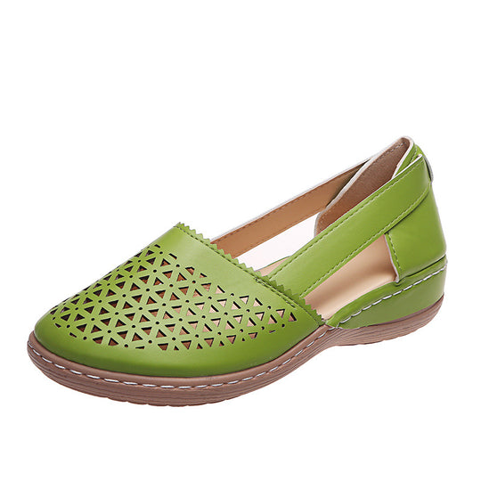 Damen  perforierte Slipper-Pumps mit seitlichen Cut-Outs elastischem Fersenband und dämpfender Komfortsohle EB