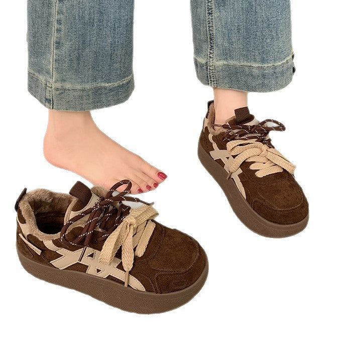 Damen Bequeme Sneaker mit flauschigem Innenfutter und modischem Obermaterial EB