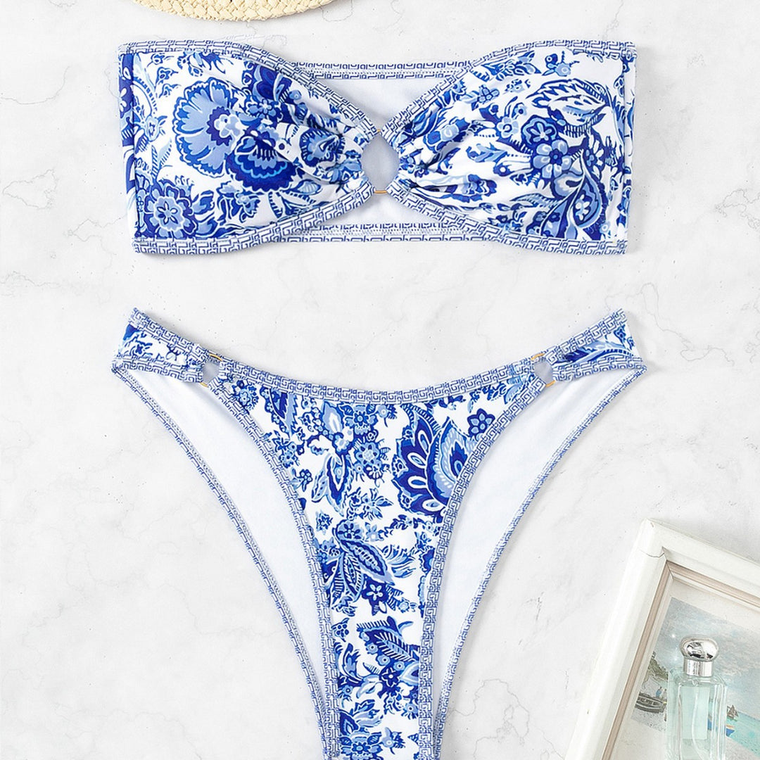 Damen Bandeau Badeanzug Set EB