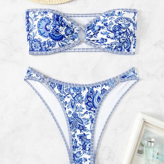 Damen Bandeau Badeanzug Set EB
