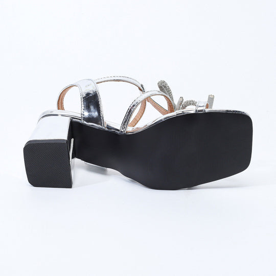 Damen Slingback-Sandalen mit eleganten Schleifen und stabilen Blockabsätzen EB