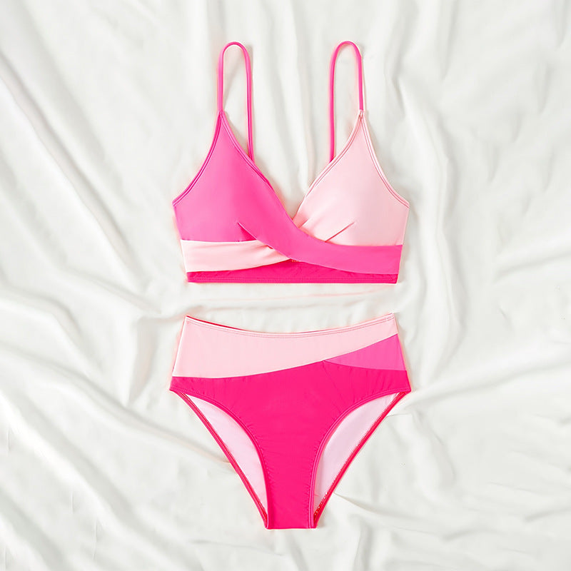 Damen Hochgeschnittener Bikini mit raffiniertem Wickeldesign EB