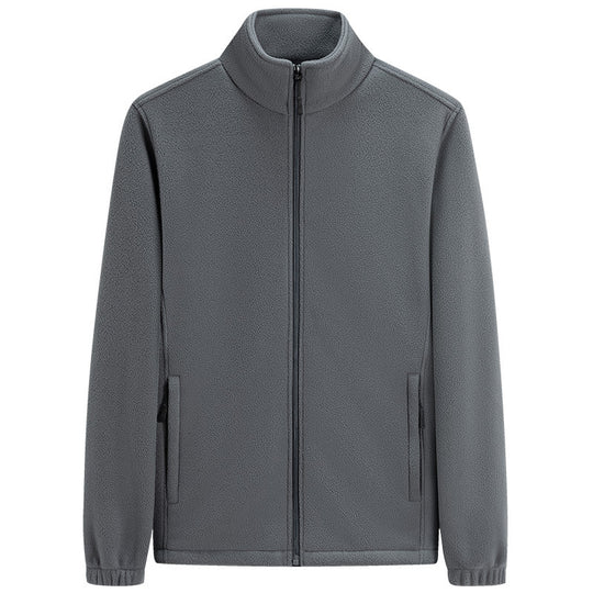 Herren klassische leichte Fleece-Zipjacke mit Stehkragen und Eingrifftaschen EB