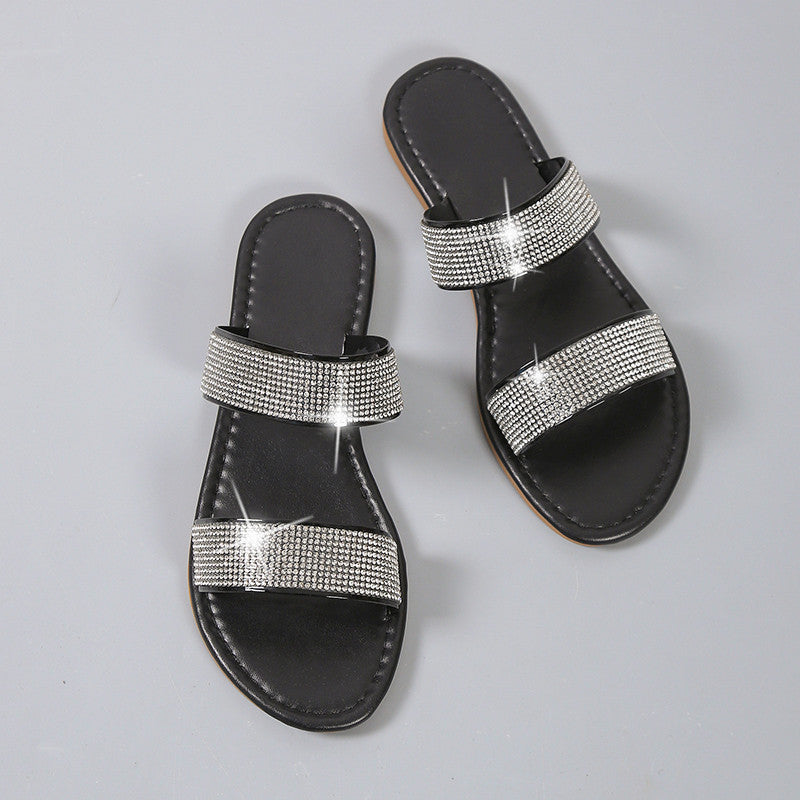 Damen Glitzernde Riemchen-Sandalen mit elegantem Design und komfortablem Fußbett EB