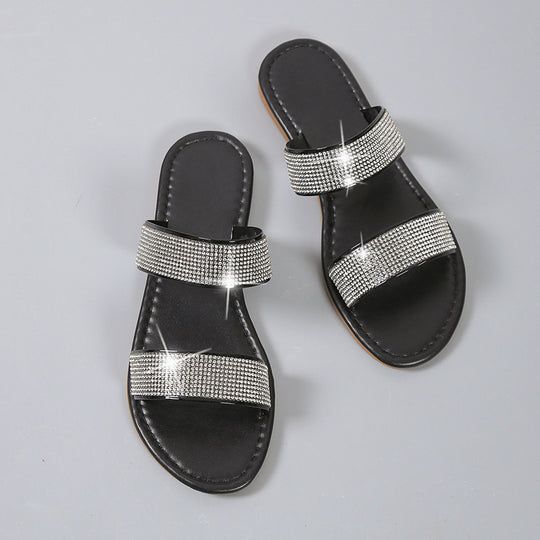 Damen Glitzernde Riemchen-Sandalen mit elegantem Design und komfortablem Fußbett EB