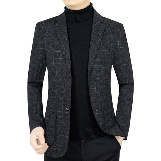Herren Slim-Fit Sakko aus Wollmischung mit dezentem Karomuster EB