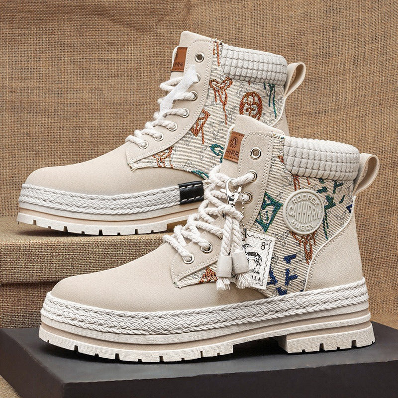 Damen modische und robuste Schnürboots aus strapazierfähigem Material mit einzigartigem Design EB