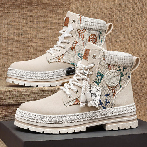 Damen modische und robuste Schnürboots aus strapazierfähigem Material mit einzigartigem Design EB