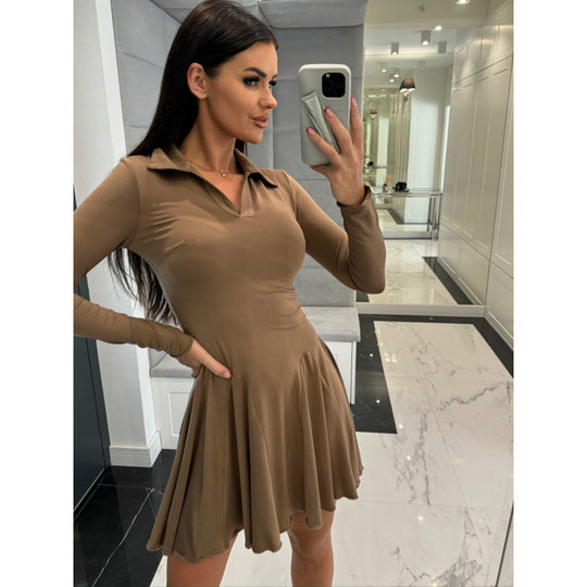 Damen Polo Kleid mit Schlagrock EB