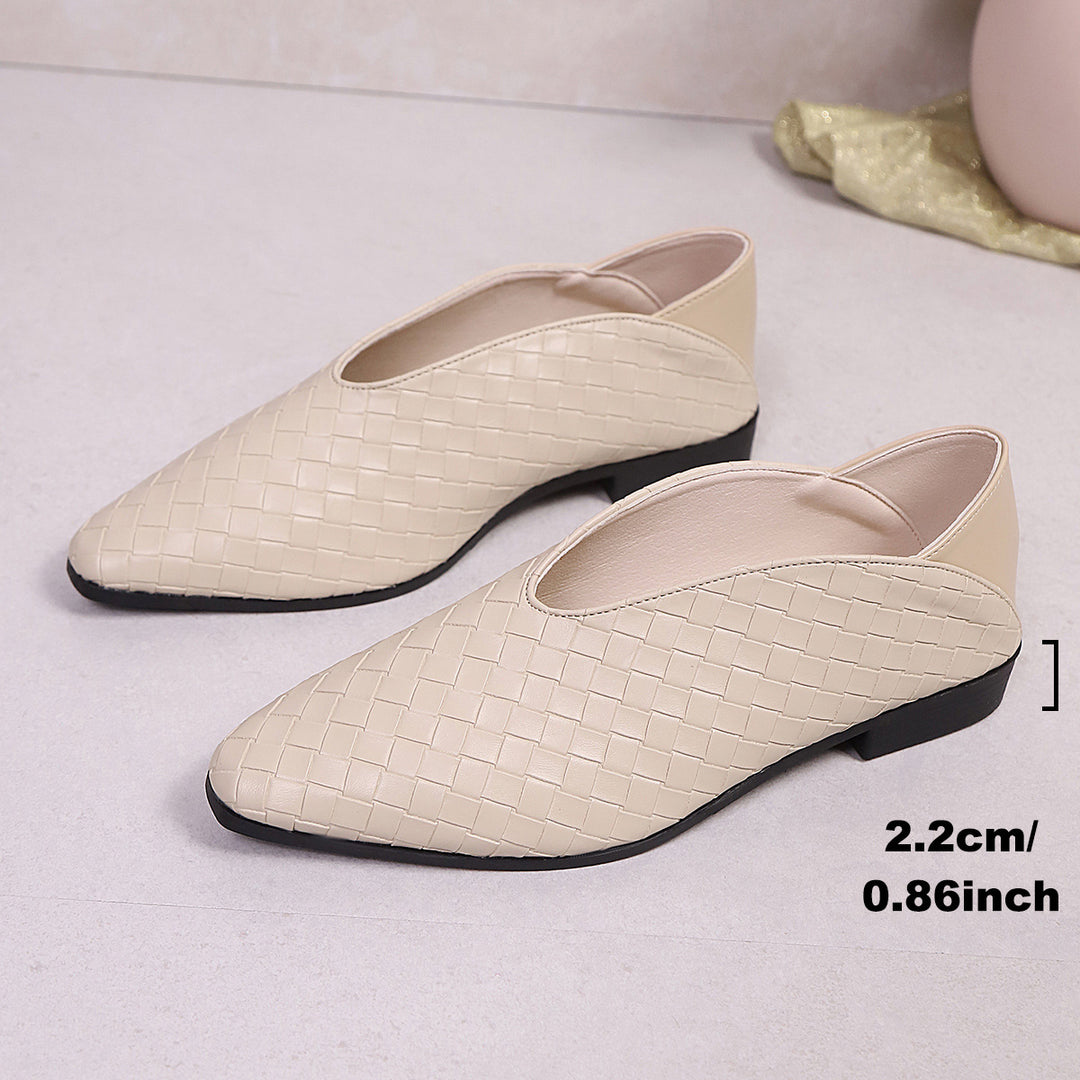 Damen Elegante Mokassins mit geflochtenem Design und bequemer Sohle EB