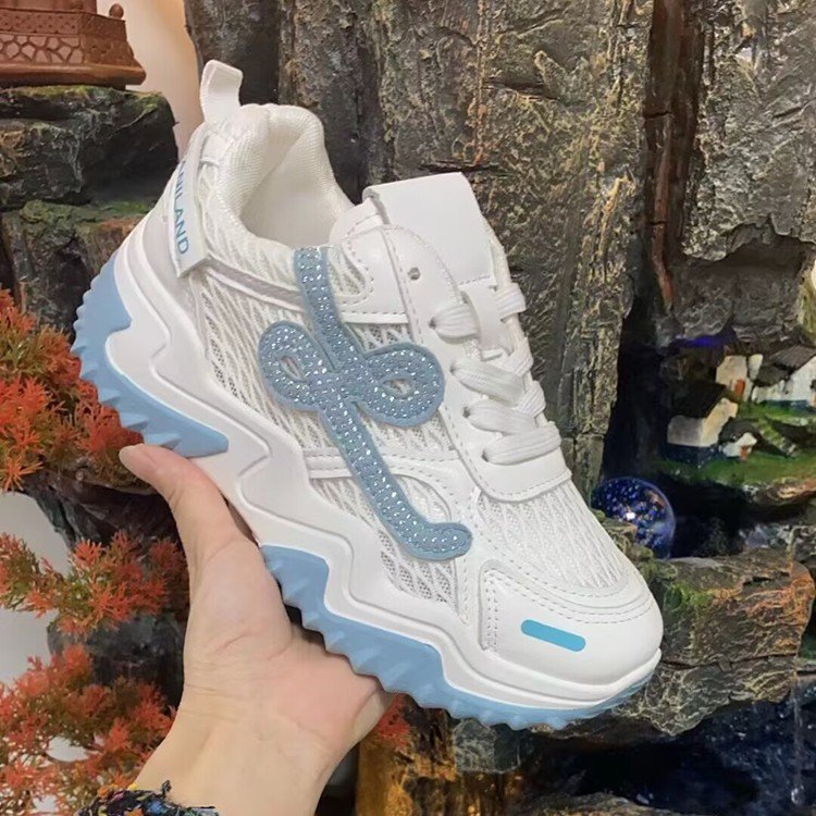 Damen modische Sneakers mit glitzernden Akzenten und atmungsaktivem Obermaterial EB