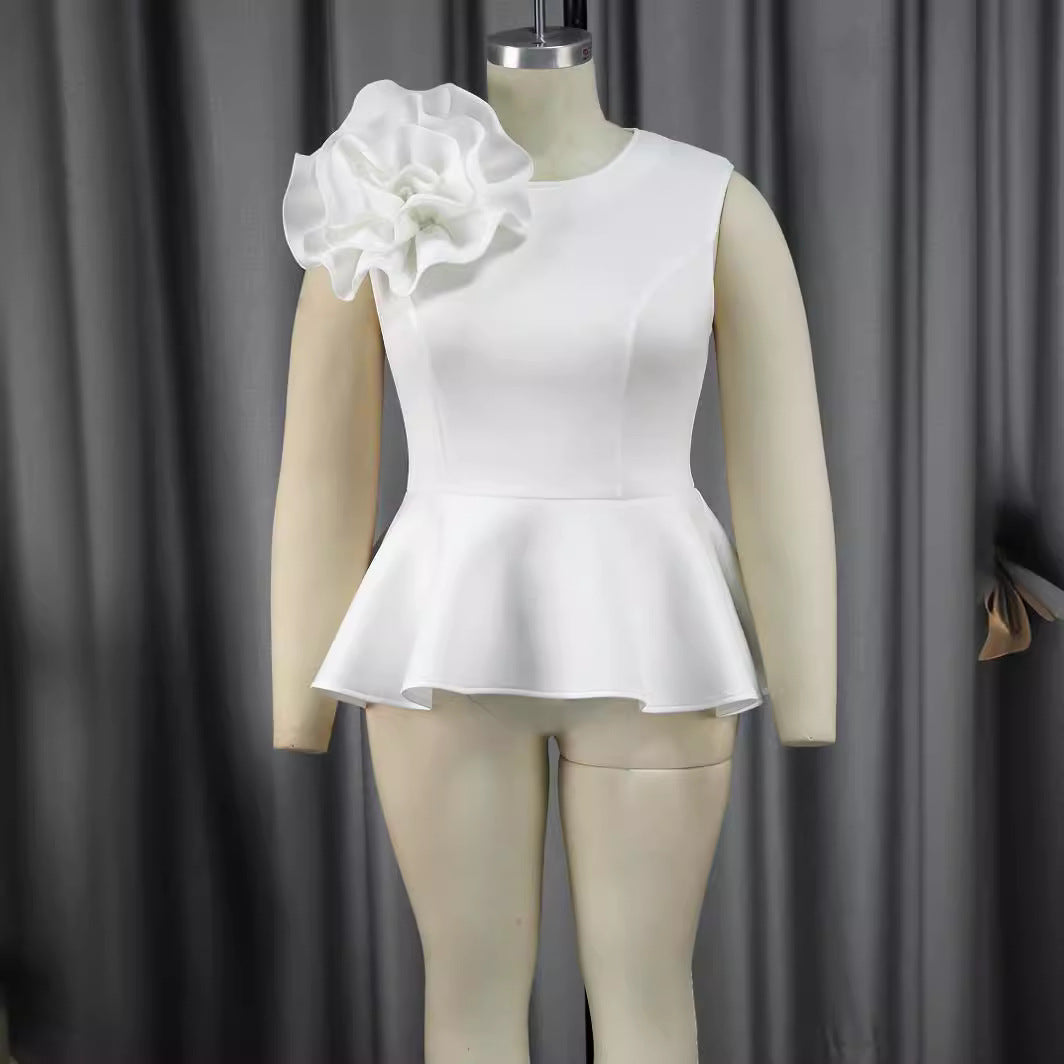 Damen Elegantes Oberteil mit voluminösem Rüschendetail EB