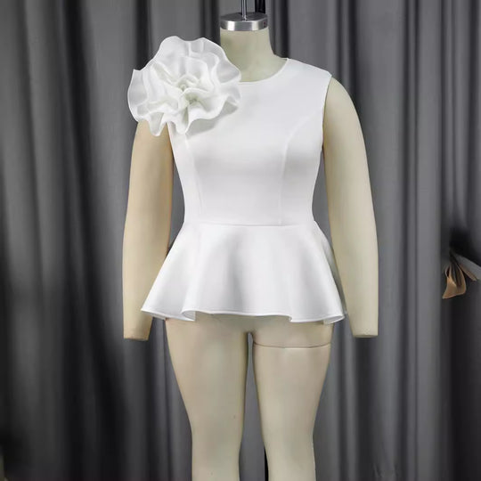 Damen Elegantes Oberteil mit voluminösem Rüschendetail EB
