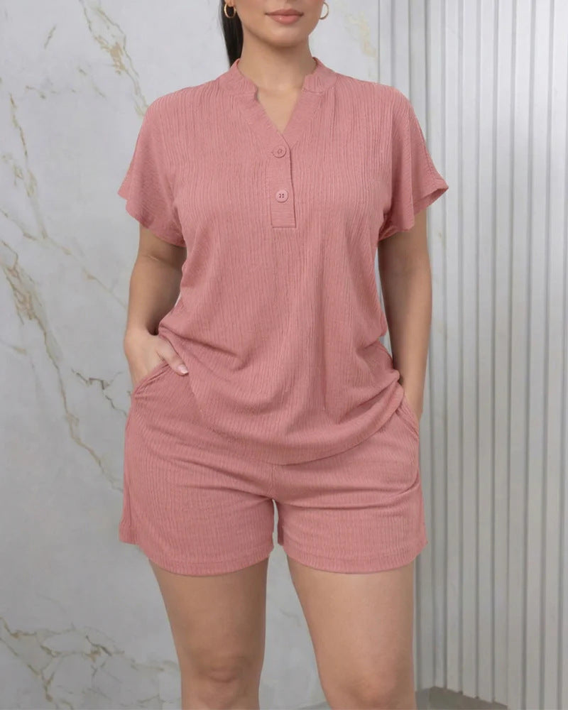 Damen Freizeit-Jumpsuit mit Knopfleiste und seitlichen Taschen EB