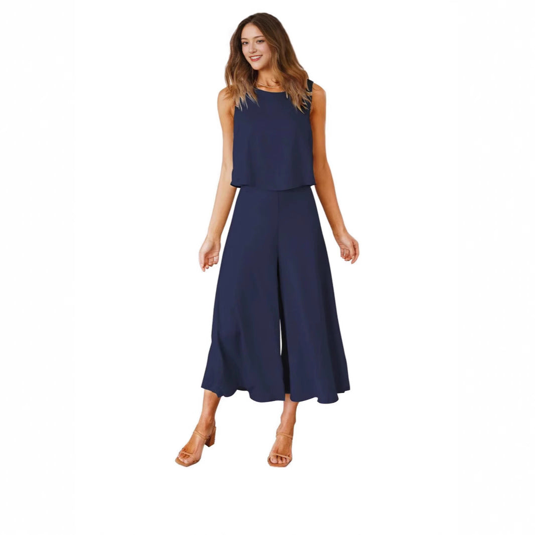 Damen luftiger Jumpsuit mit lässigem Schnitt und praktischen Taschen EB