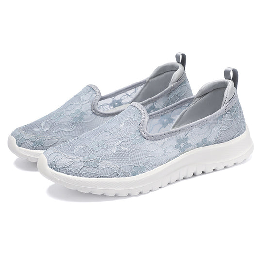 Damen Slip-On Sneakers mit eleganter Spitze und dämpfender Sohle EB