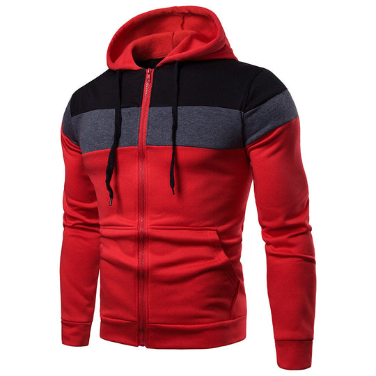 Herren sportliche Kapuzenjacke mit Farbblockdesign EB