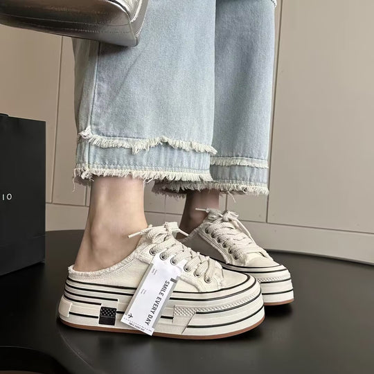 Damen modische Plateausneaker mit Kunstleder-Obermaterial und robustem Design EB