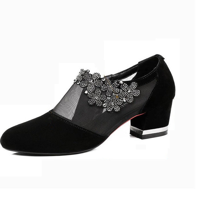Damen Stiletto Pumps mit transparenten Einsätzen und eleganter Applikation EB