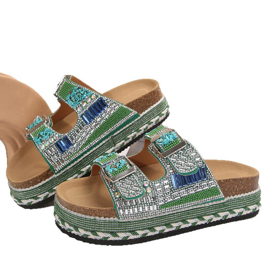 Damen Bequeme Kunstleder Sandalen EB