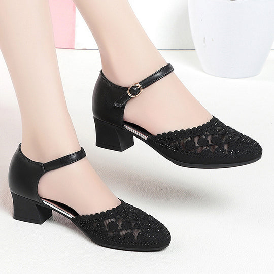 Damen Elegante Ballerinas mit zartem Rüschendesign und funkelnden Strassakzenten EB