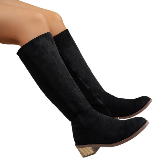 Damen Elegante Overknee-Stiefel aus weichem Wildleder EB