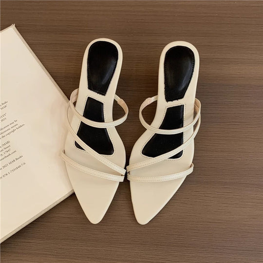 Damen elegante Slingback Sandalen mit feinen Riemchen EB