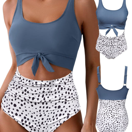 Damen Bikiniset mit Hoher Taille und Raffungen EB