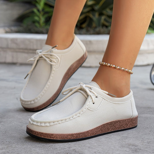 Damen Mokassins mit bequemer Sohle und modischen Schnürdetails EB