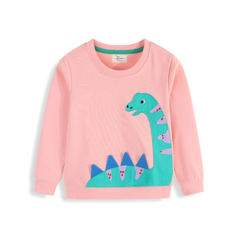 Mädchen Sweatshirt mit niedlichem Dinosaurier-Applikationsdesign EB