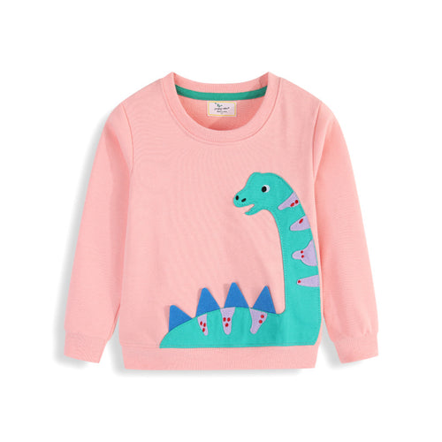 Mädchen Sweatshirt mit niedlichem Dinosaurier-Applikationsdesign EB