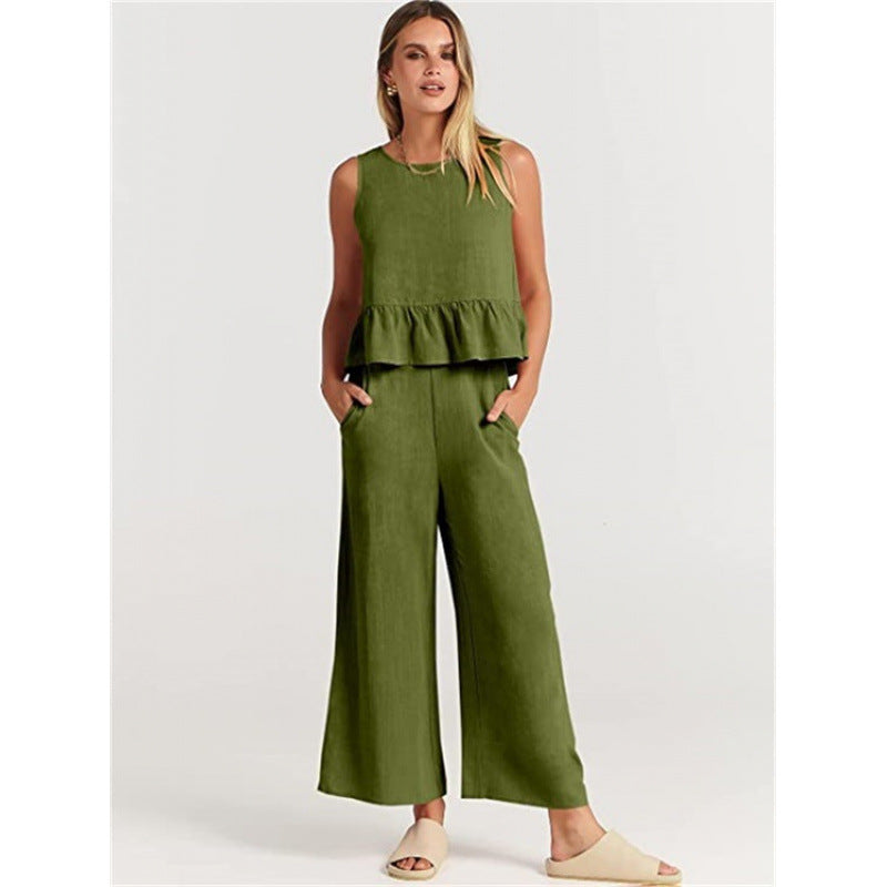 Damen lässiger Jumpsuit mit voluminösem Oberteil und seitlichen Taschen EB