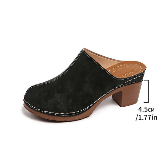 Damen Komfortable Clogs mit blockförmigem Absatz EB