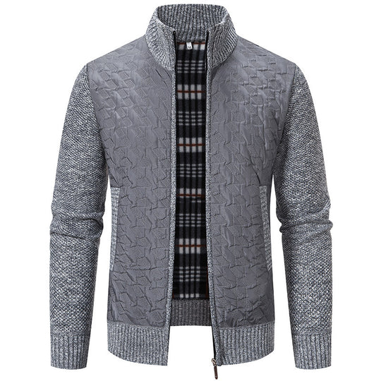 Herren modische Steppjacke mit hohem Kragen und strukturiertem Design EB