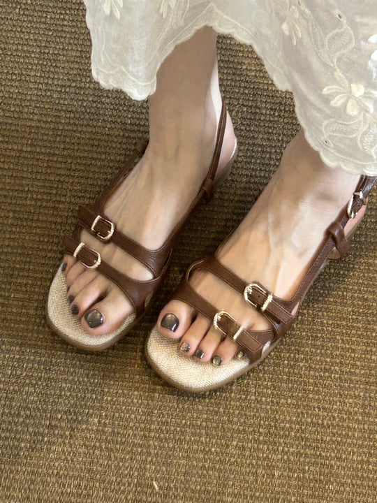 Damen Riemchen-Sandalen mit komfortablem Fußbett und modischem Schnallen-Design EB