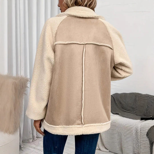 Damen Jacke aus kuscheligem Fleece mit Reißverschluss und oversized Schnitt EB