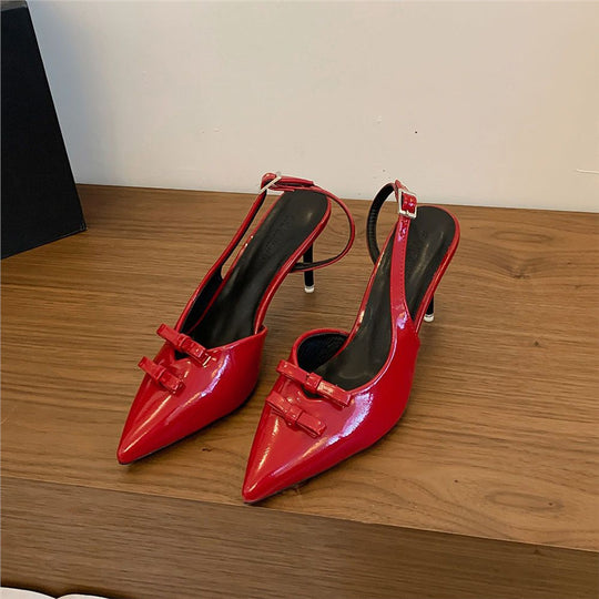 Damen elegante Slingback-Pumps mit Schleifenverzierung EB