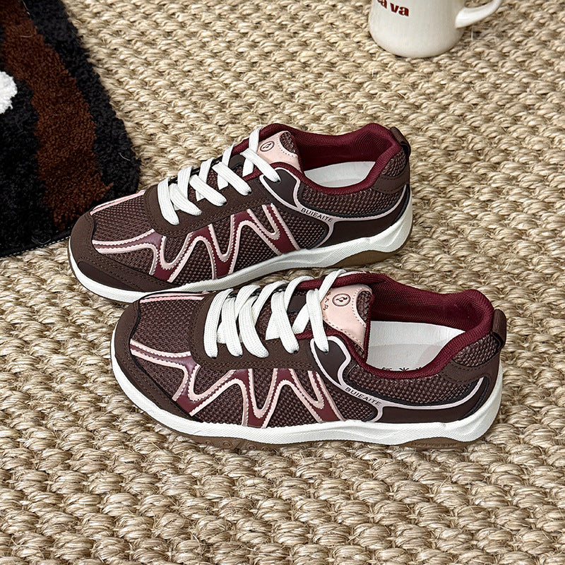 Damen sportliche Sneakers mit atmungsaktivem Obermaterial und rutschfester Sohle EB