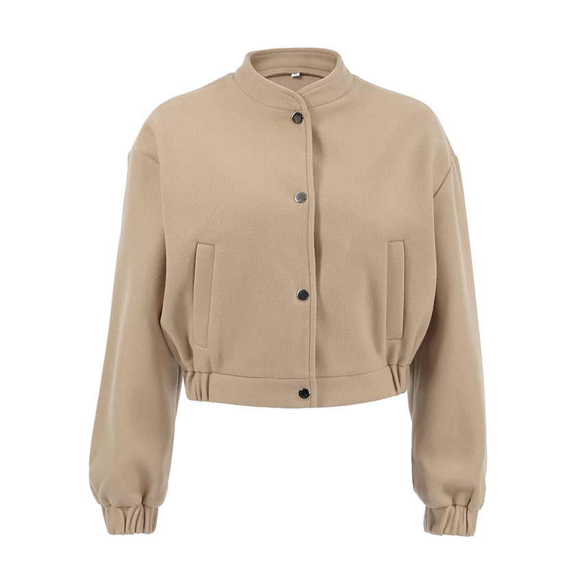 Damen sportliche cropped Jacke mit praktischen Taschen und hochwertigem Material EB