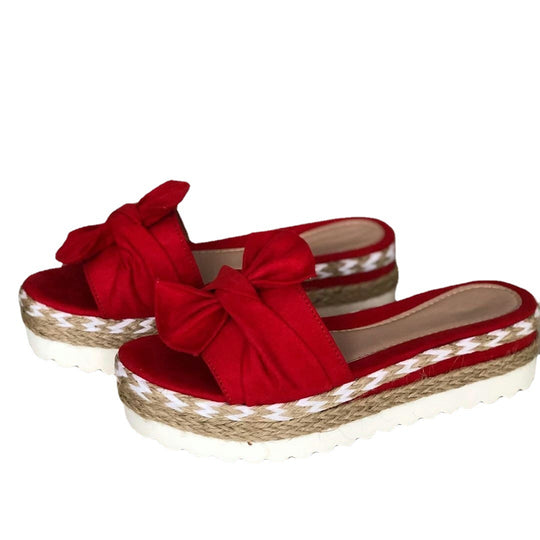 Damen modische Espadrilles mit dekorativem Schleifen-Detail EB